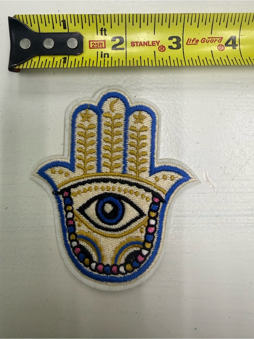 Embroidered Hamsa Hand Patch with Blue Eye - Unbranded